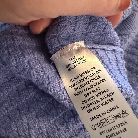 First Love Blue Textured Sweater - Picture 4 of 4